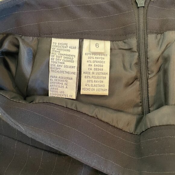 Women's Black with Stripes  Skirt,  Fully Lined   Black   Size: 6 - Picture 5 of 5